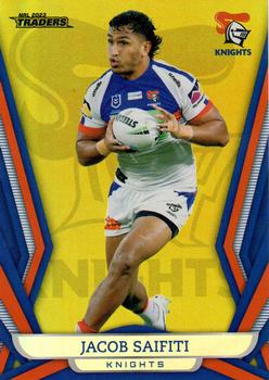 2023 NRL Traders Titanium - Gold Pearl Special #GS078 Jacob Saifiti Front